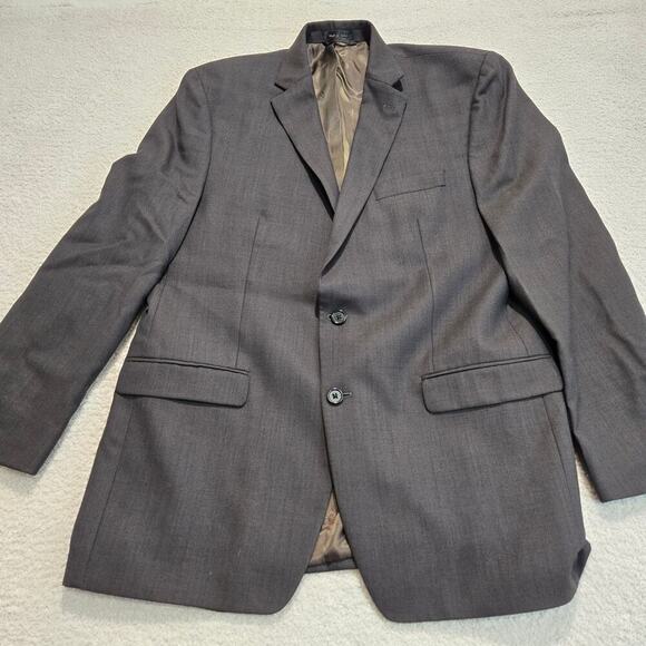 Lauren Ralph Lauren 100% Wool Suit Jacket Sports Coat Men's 44L Dark Brown - Picture 1 of 15